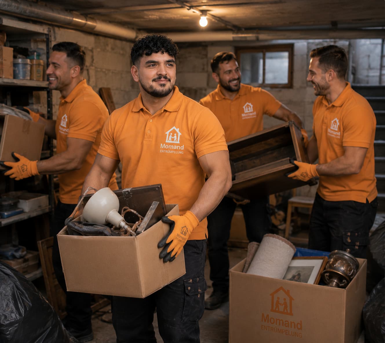 Momand Team bei der Kellerentrümpelung Momand Team bei einer Kellerentrümpelung in Dortmund